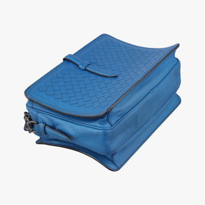 Pre-owned Bottega Veneta Intrecciato Blue lambskin  shoulderbag | stylenewstar