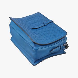 Pre-owned Bottega Veneta Intrecciato Blue lambskin  shoulderbag | stylenewstar