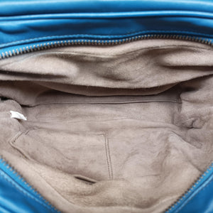 Pre-owned Bottega Veneta Intrecciato Blue lambskin  shoulderbag | stylenewstar