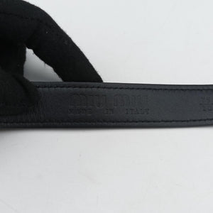 Pre-owned Miu Miu Logo belt Black leather  bum bag/waist bag | stylenewstar