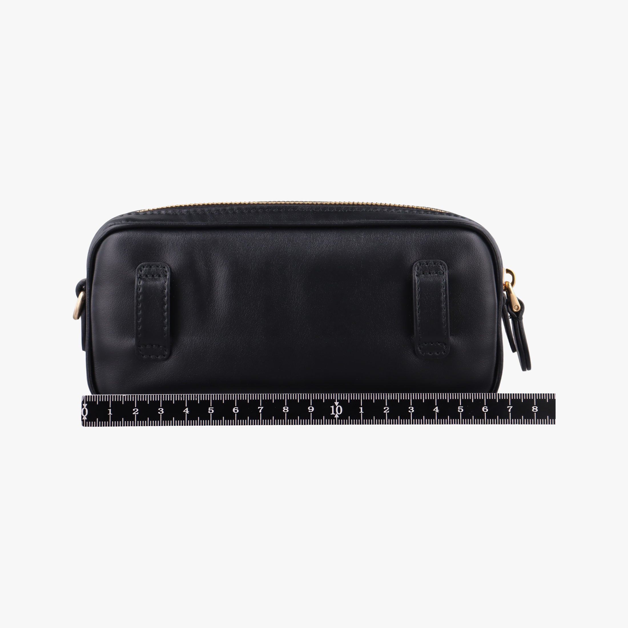 Pre-owned Miu Miu Logo belt Black leather  bum bag/waist bag | stylenewstar