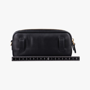 Pre-owned Miu Miu Logo belt Black leather  bum bag/waist bag | stylenewstar
