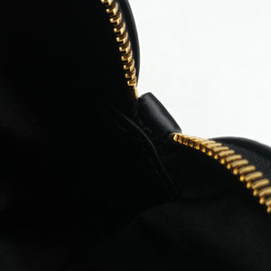 Pre-owned Miu Miu Logo belt Black leather  bum bag/waist bag | stylenewstar