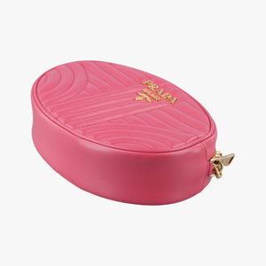 Secondhand Prada Impunture Diagramme Oval Pink leather 1BH131 shoulderbag | stylenewstar
