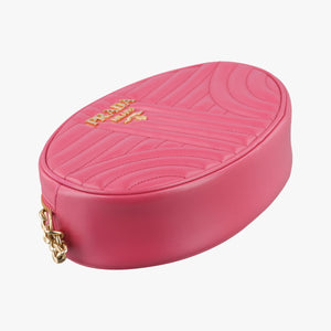 Secondhand Prada Impunture Diagramme Oval Pink leather 1BH131 shoulderbag | stylenewstar