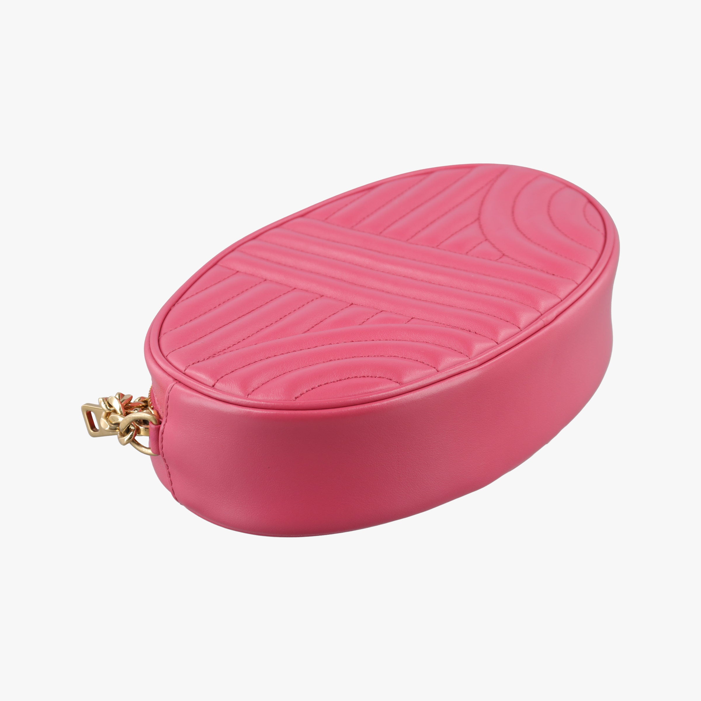 Secondhand Prada Impunture Diagramme Oval Pink leather 1BH131 shoulderbag | stylenewstar