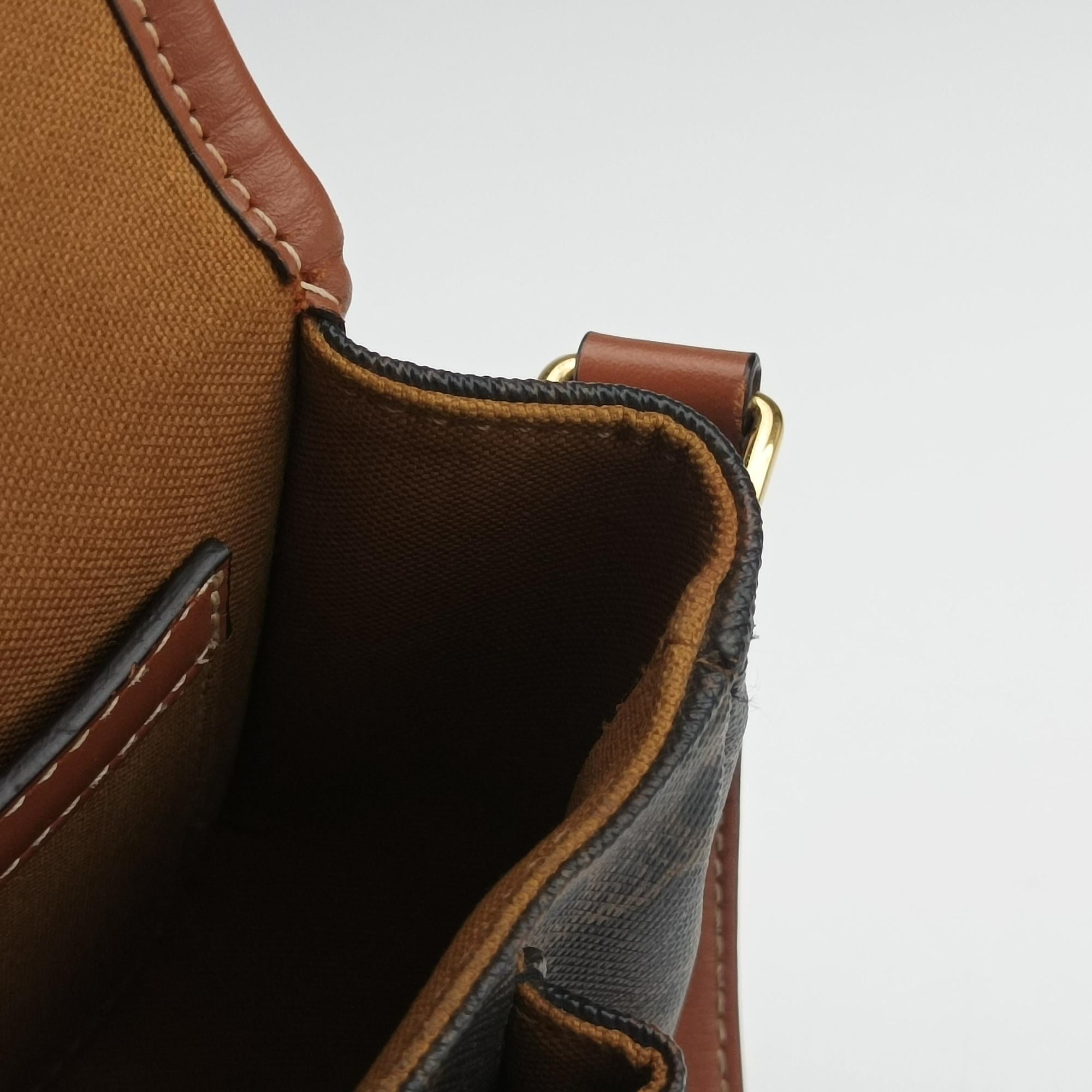 Secondhand Celine FOLCO Triomphe Brown PVC coated canvas  shoulderbag | stylenewstar