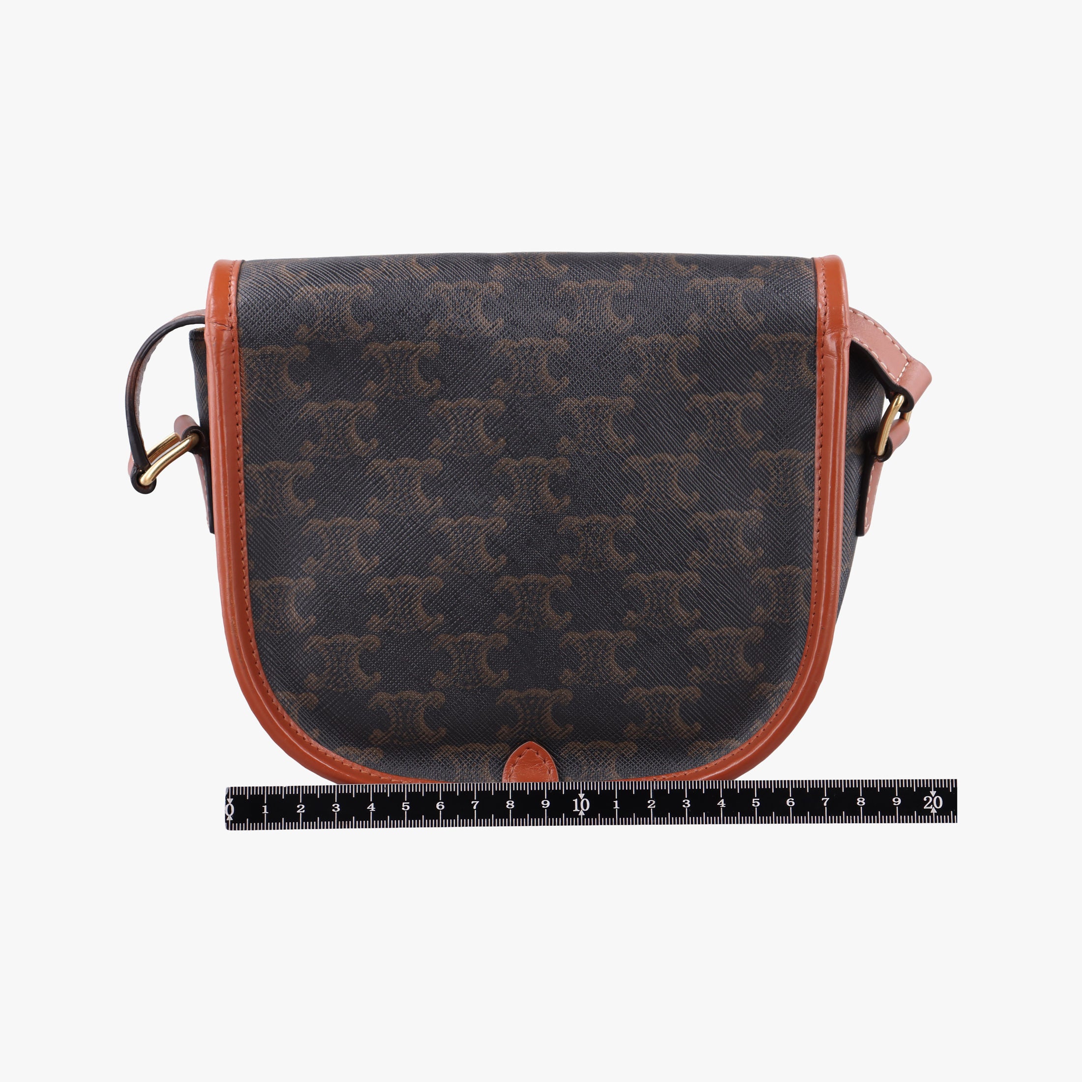 Secondhand Celine FOLCO Triomphe Brown PVC coated canvas  shoulderbag | stylenewstar