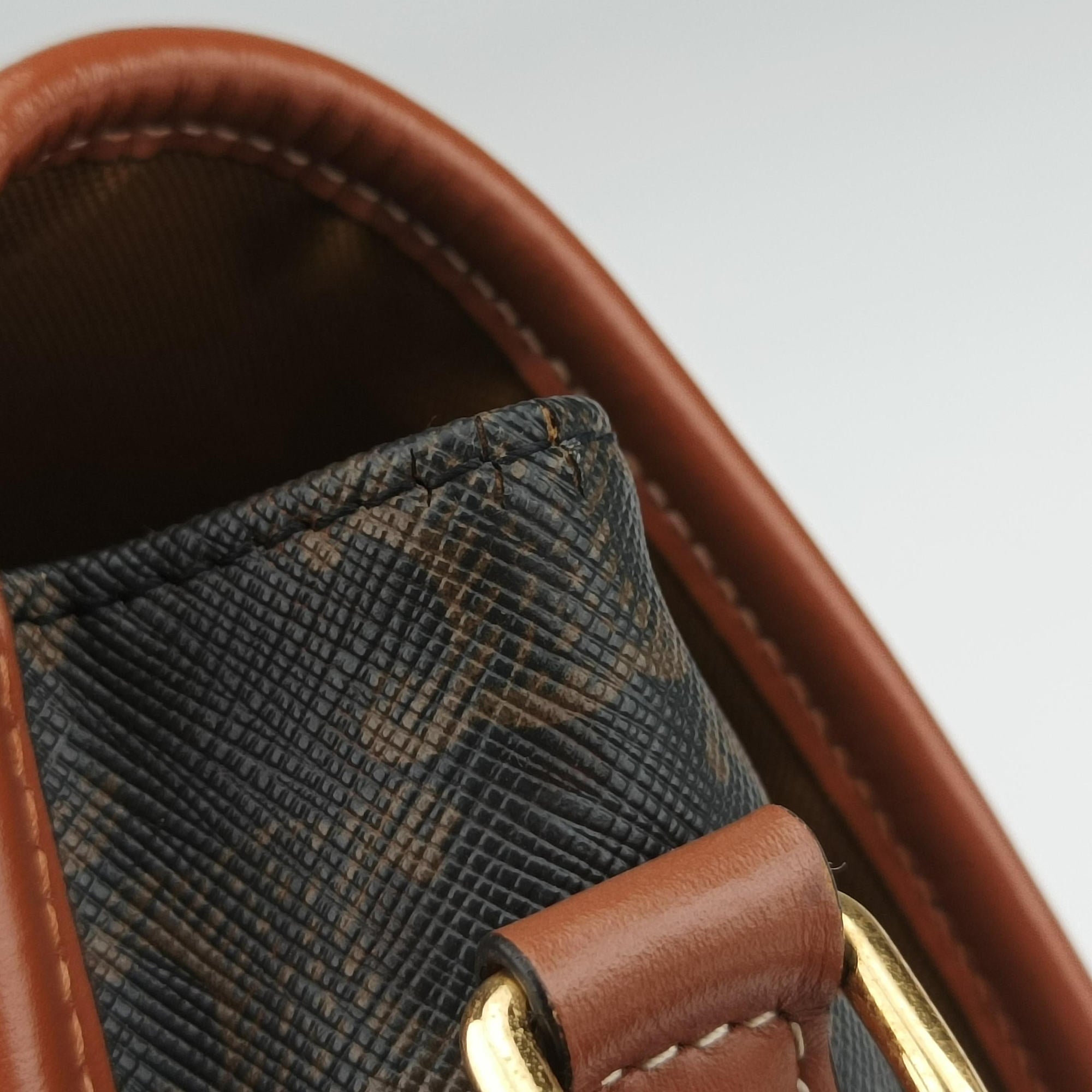 Secondhand Celine FOLCO Triomphe Brown PVC coated canvas  shoulderbag | stylenewstar
