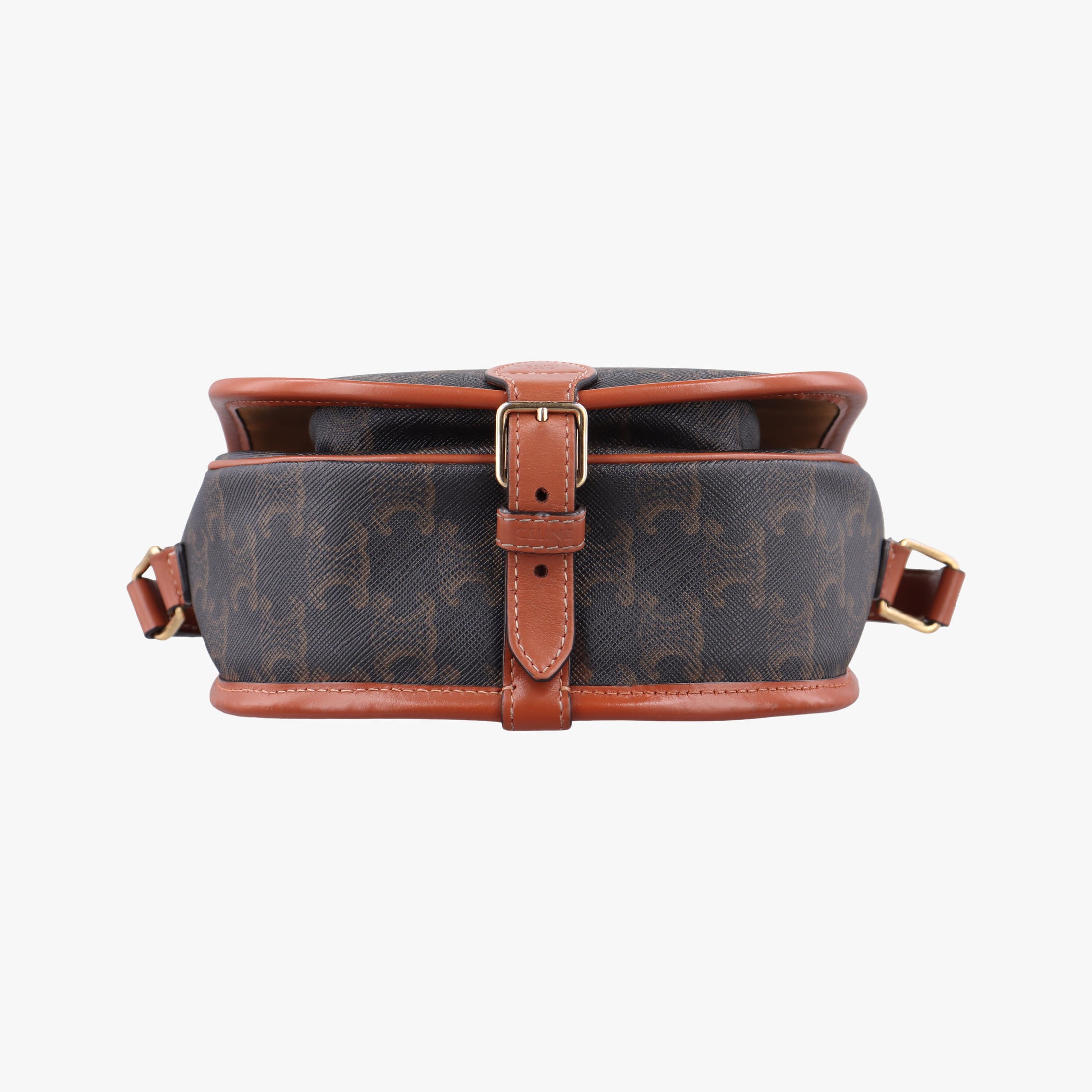 Secondhand Celine FOLCO Triomphe Brown PVC coated canvas  shoulderbag | stylenewstar