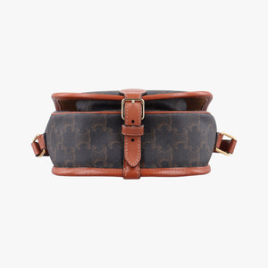 Secondhand Celine FOLCO Triomphe Brown PVC coated canvas  shoulderbag | stylenewstar