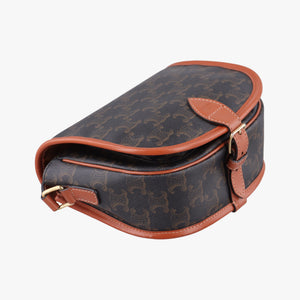 Secondhand Celine FOLCO Triomphe Brown PVC coated canvas  shoulderbag | stylenewstar