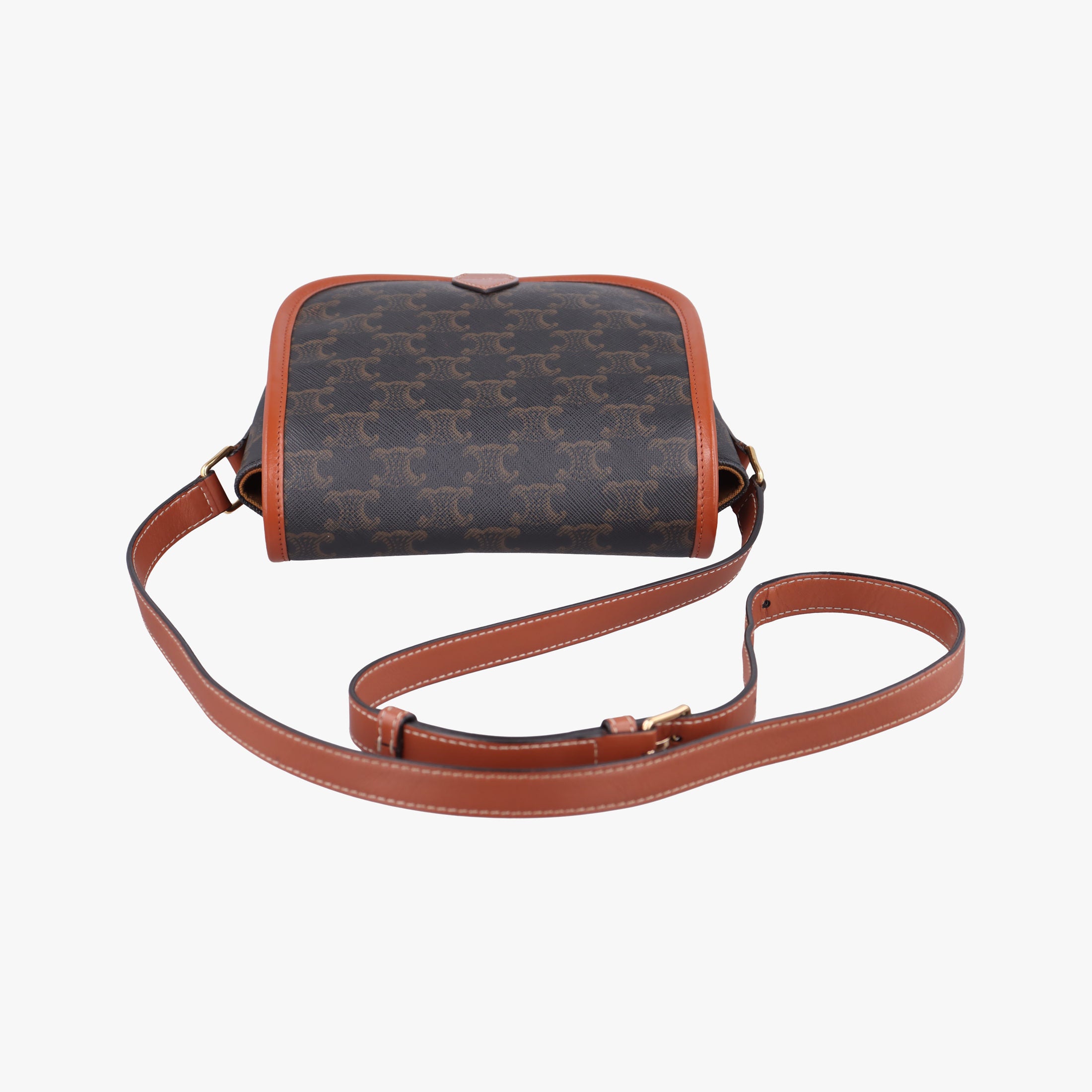 Secondhand Celine FOLCO Triomphe Brown PVC coated canvas  shoulderbag | stylenewstar