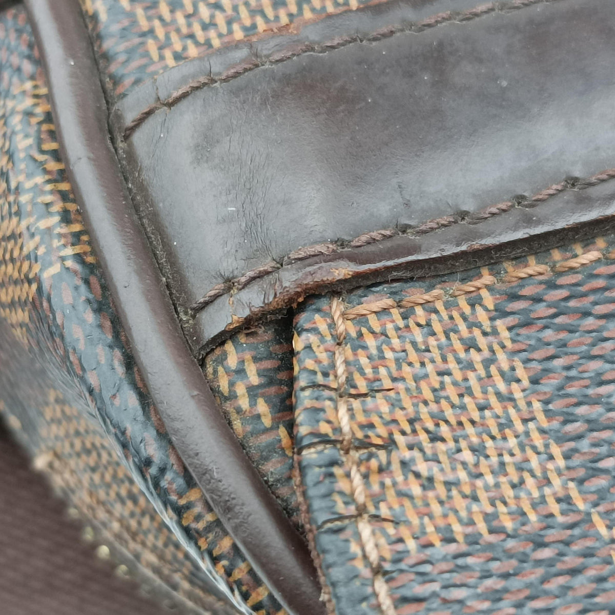 Pre-owned Louis Vuitton SHELTON EBENE Damier Canvas N41149 shoulderbag | stylenewstar