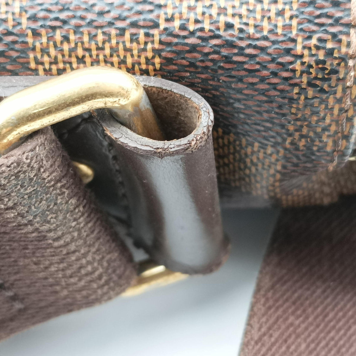 Pre-owned Louis Vuitton SHELTON EBENE Damier Canvas N41149 shoulderbag | stylenewstar
