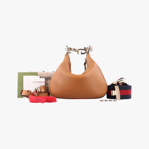Pre-owned Gucci Attache G-Shaped Hook Brown leather 699409 shoulderbag | stylenewstar