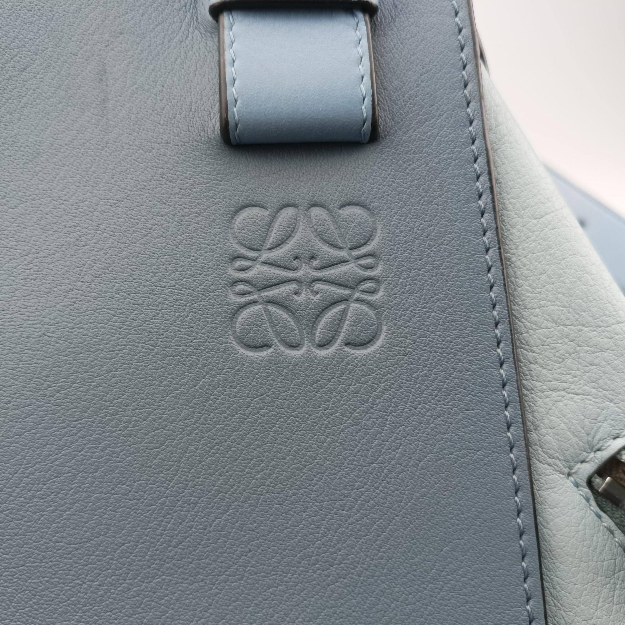 Pre-owned Loewe hammock Blue x Light Blue leather  shoulderbag | stylenewstar