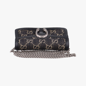 Pre-owned Gucci Dionysus Black denim×leather 476432 shoulderbag | stylenewstar