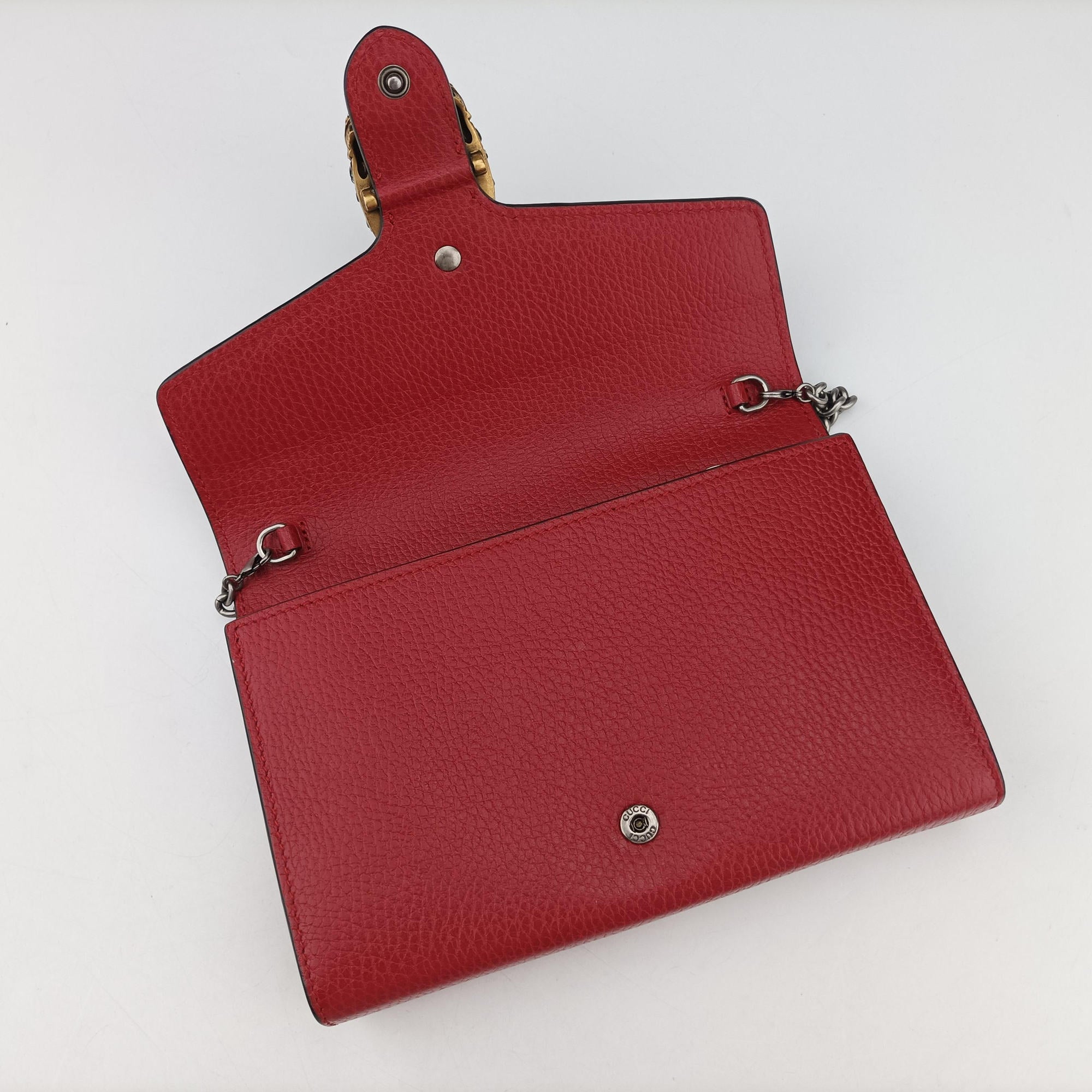 Pre-owned Gucci Dionysus Red Leather 401231 shoulderbag | stylenewstar