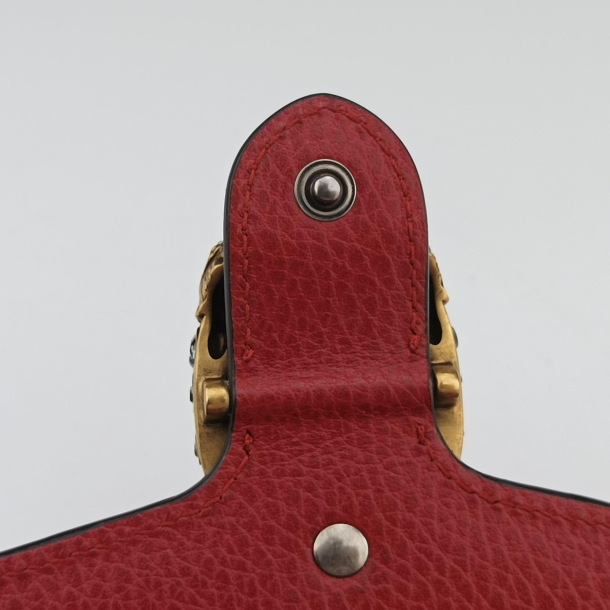 Pre-owned Gucci Dionysus Red Leather 401231 shoulderbag | stylenewstar