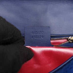 Vintage Gucci GG Marmont Navy×Multicolour velour 443497 shoulderbag | stylenewstar
