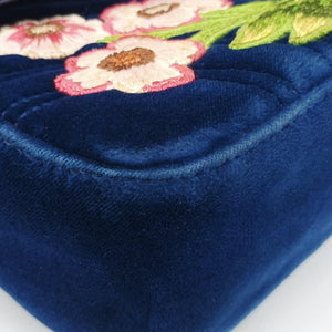 Vintage Gucci GG Marmont Navy×Multicolour velour 443497 shoulderbag | stylenewstar