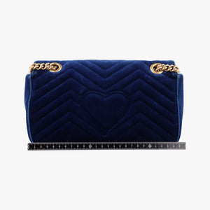 Vintage Gucci GG Marmont Navy×Multicolour velour 443497 shoulderbag | stylenewstar
