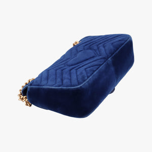 Vintage Gucci GG Marmont Navy×Multicolour velour 443497 shoulderbag | stylenewstar