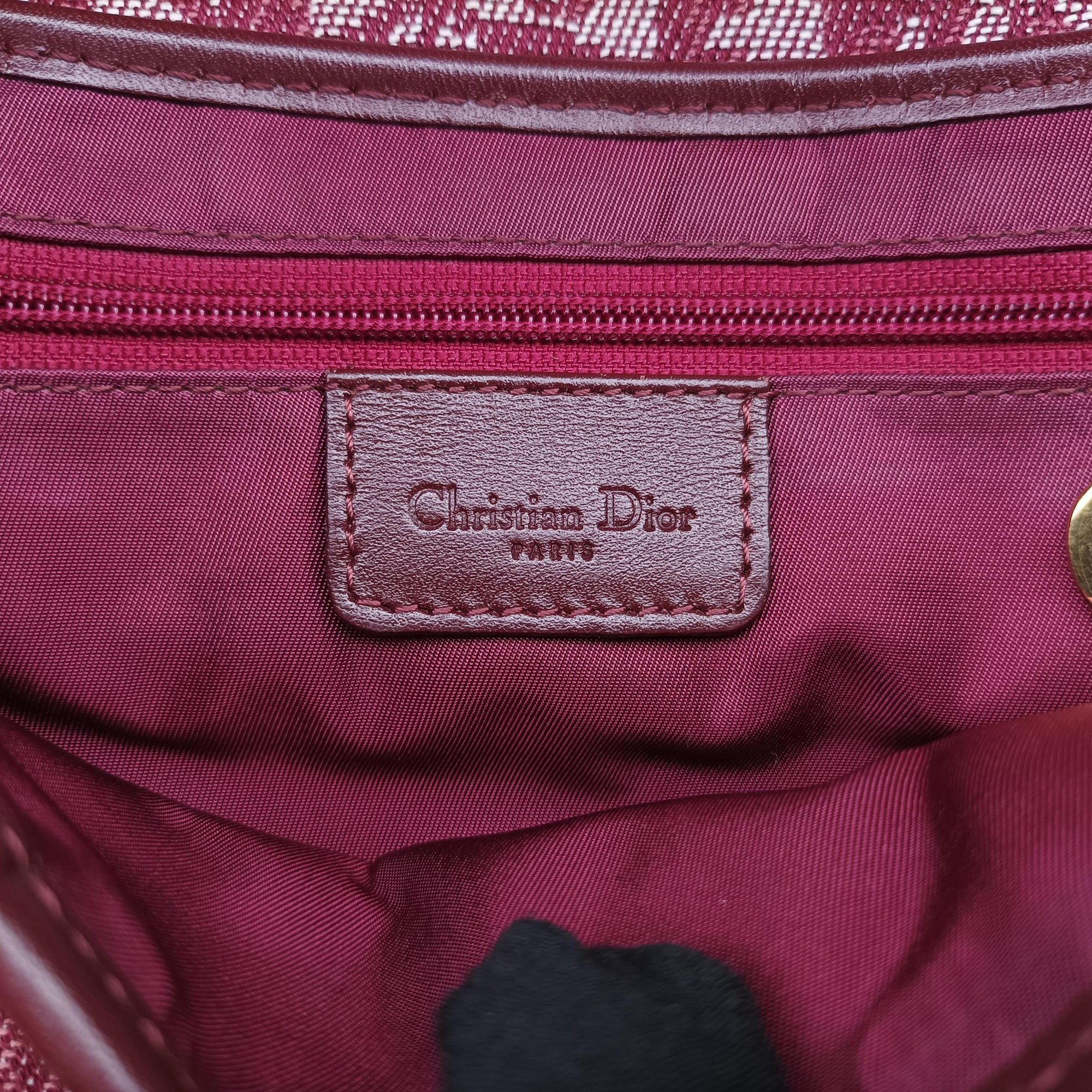 Pre-owned Christian Dior Saddle Red jacquard  handbag | stylenewstar