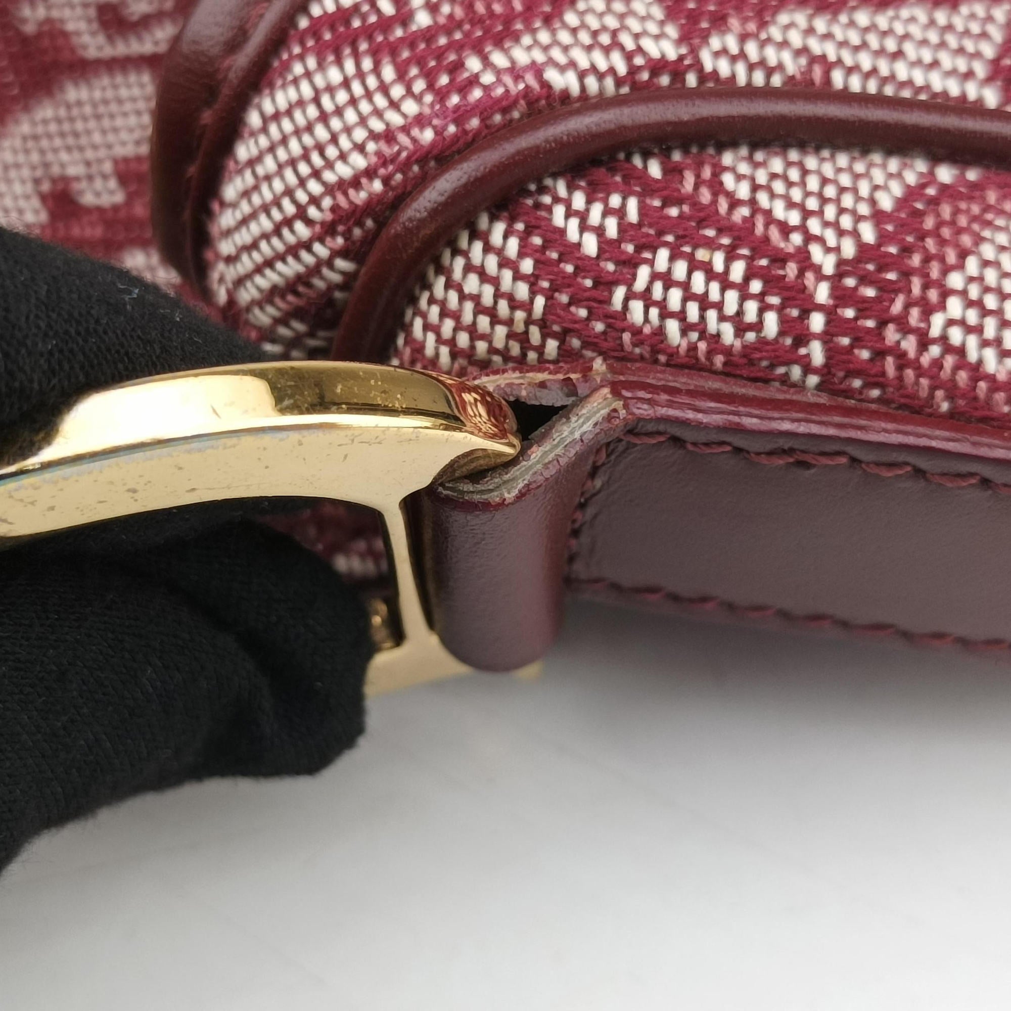 Pre-owned Christian Dior Saddle Red jacquard  handbag | stylenewstar