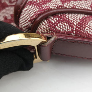 Pre-owned Christian Dior Saddle Red jacquard  handbag | stylenewstar