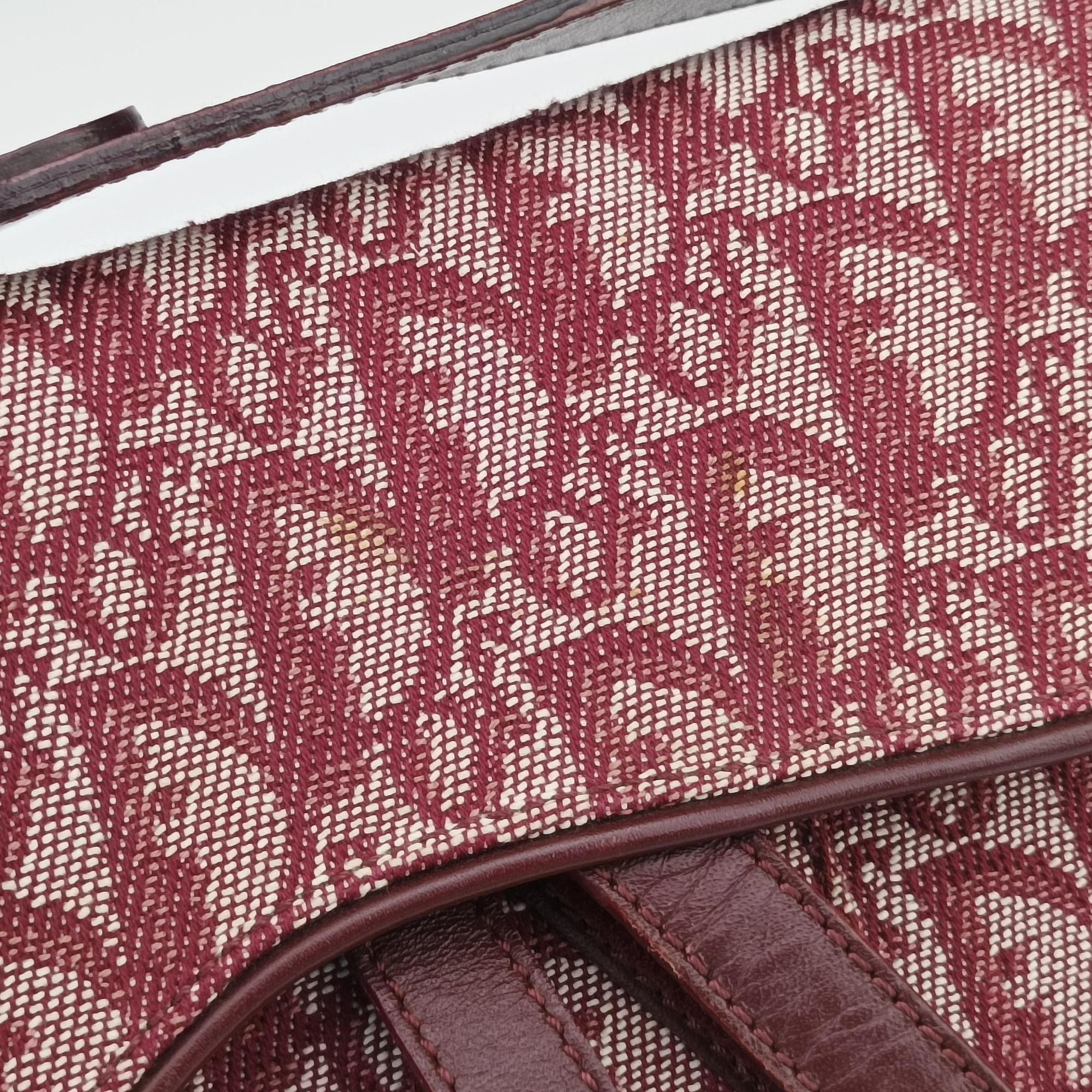 Pre-owned Christian Dior Saddle Red jacquard  handbag | stylenewstar