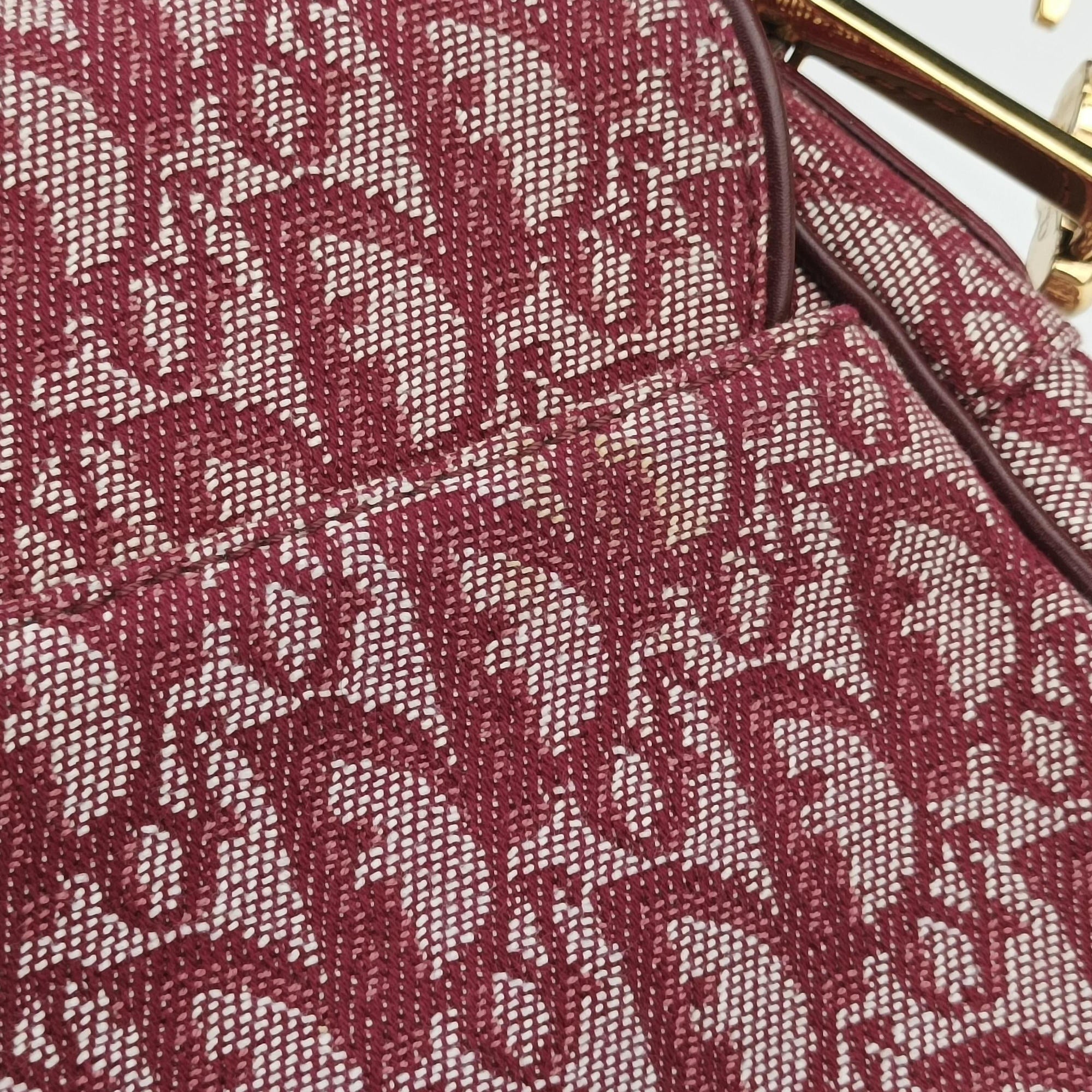 Pre-owned Christian Dior Saddle Red jacquard  handbag | stylenewstar