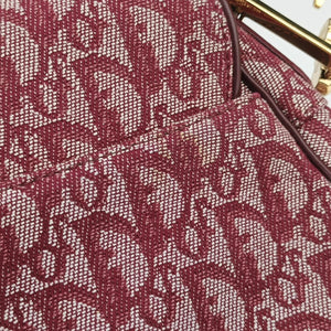 Pre-owned Christian Dior Saddle Red jacquard  handbag | stylenewstar