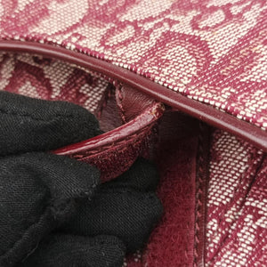 Pre-owned Christian Dior Saddle Red jacquard  handbag | stylenewstar