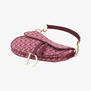 Pre-owned Christian Dior Saddle Red jacquard  handbag | stylenewstar