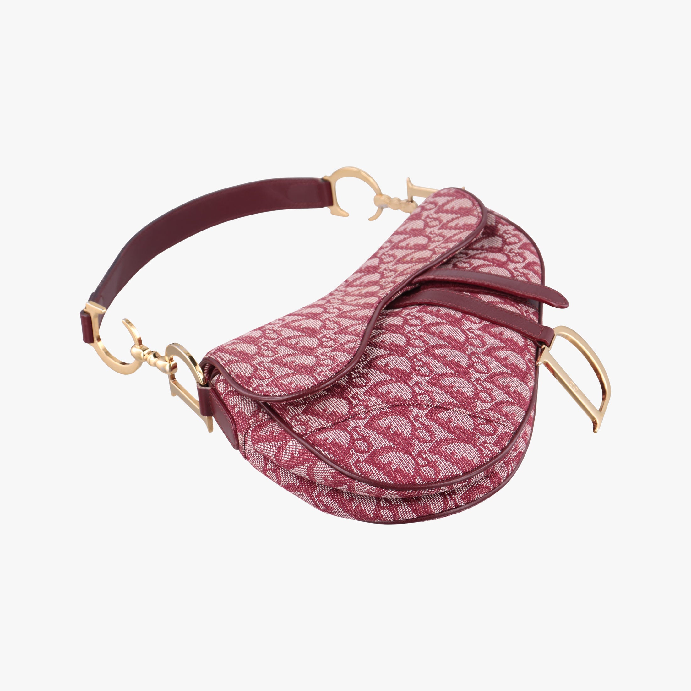 Pre-owned Christian Dior Saddle Red jacquard  handbag | stylenewstar