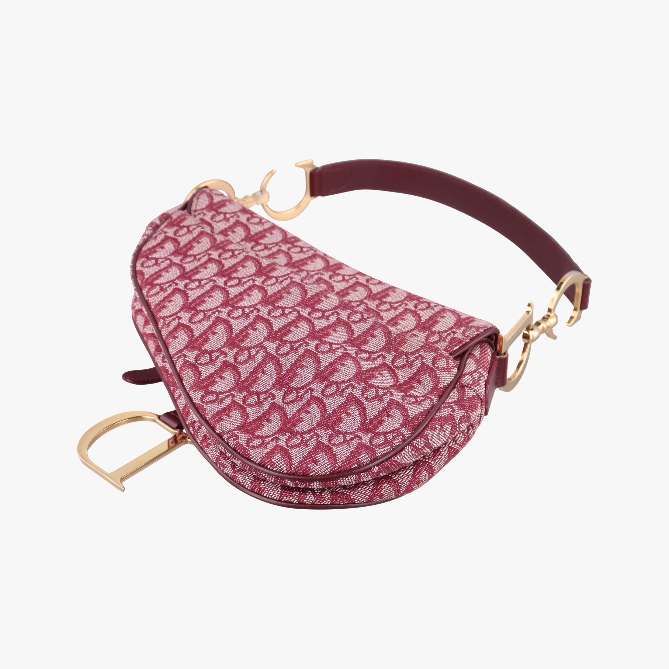 Pre-owned Christian Dior Saddle Red jacquard  handbag | stylenewstar