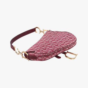 Pre-owned Christian Dior Saddle Red jacquard  handbag | stylenewstar