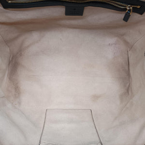 Pre-owned Gucci Bamboo Nymphaea Medium Top Handle Black Leather 453766 shoulderbag | stylenewstar