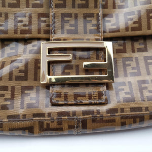 Pre-owned Fendi Baguette Brown PVC coated canvas 240826 handbag | stylenewstar