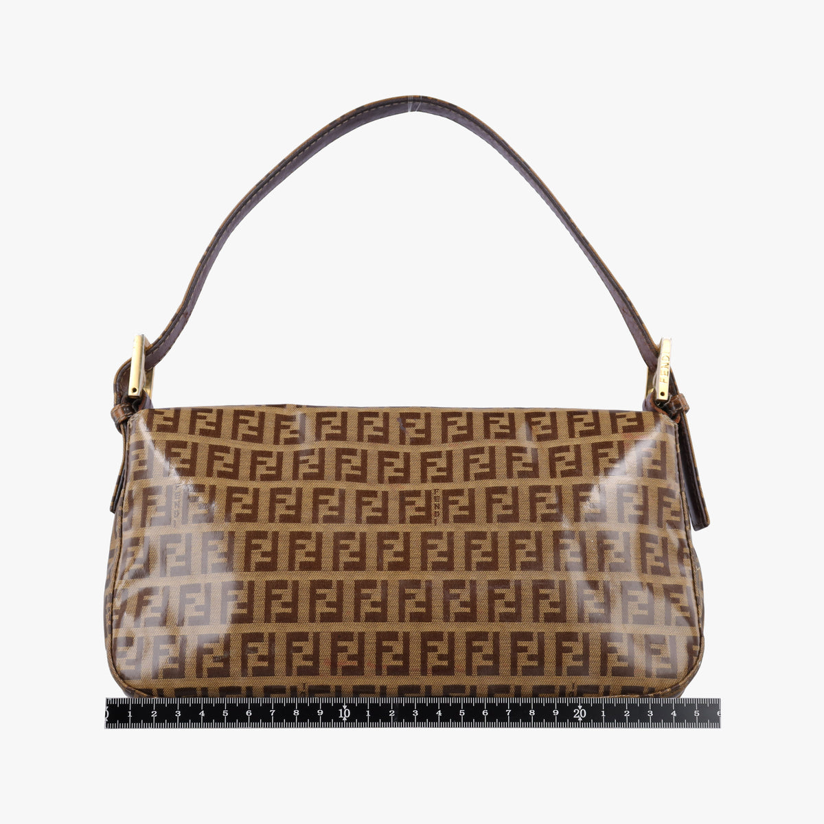 Pre-owned Fendi Baguette Brown PVC coated canvas 240826 handbag | stylenewstar