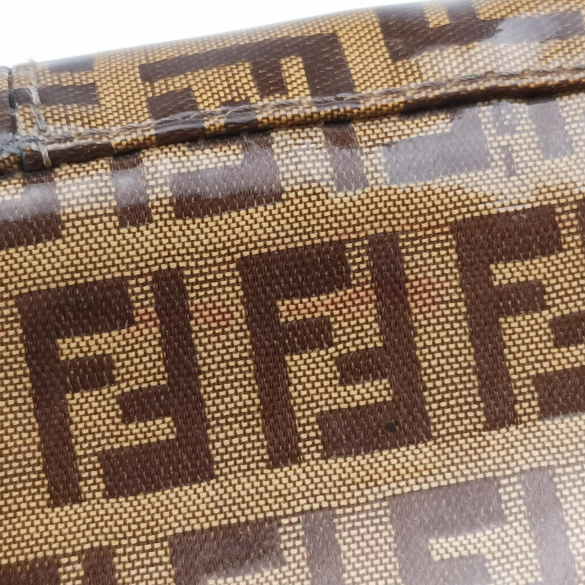 Pre-owned Fendi Baguette Brown PVC coated canvas 240826 handbag | stylenewstar