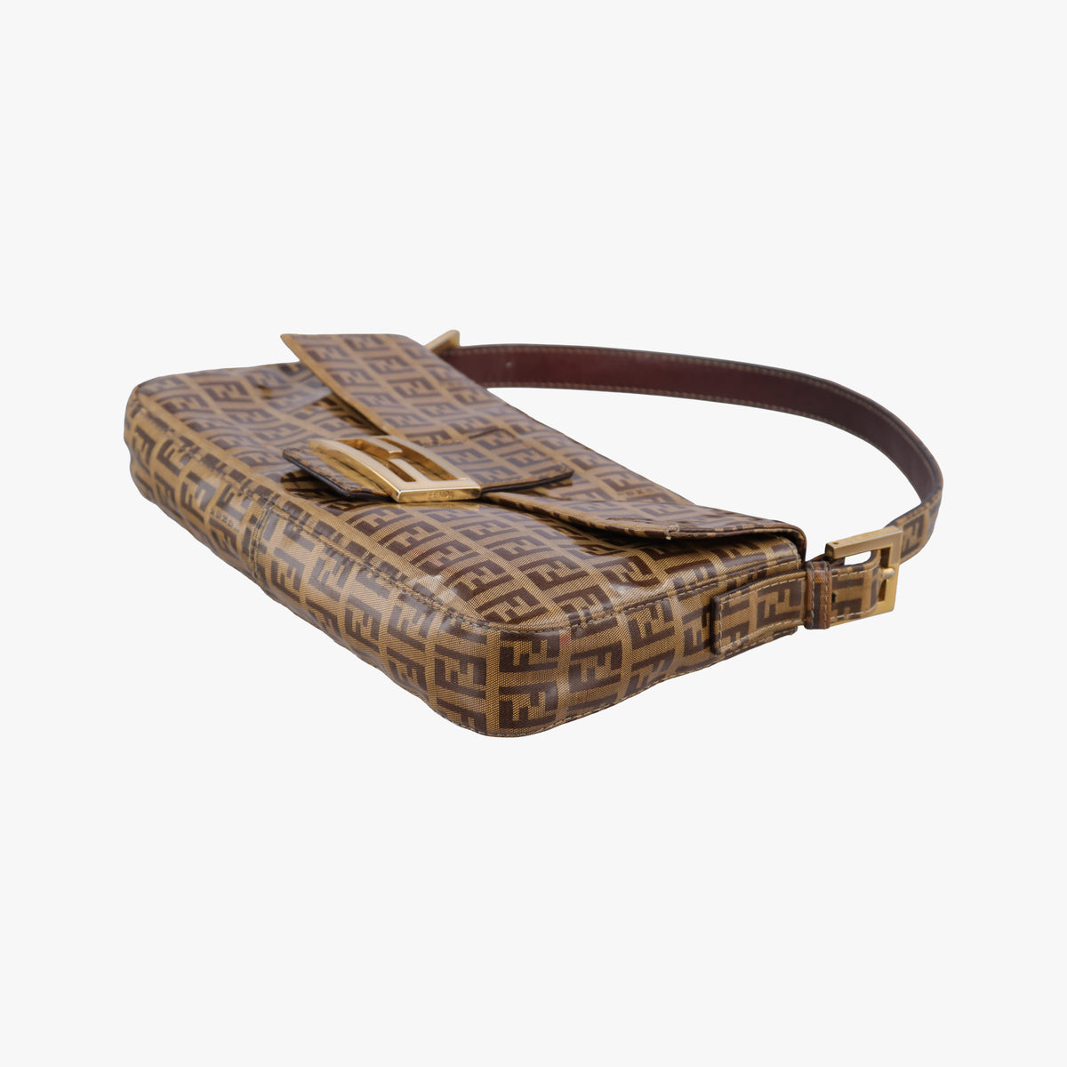 Pre-owned Fendi Baguette Brown PVC coated canvas 240826 handbag | stylenewstar