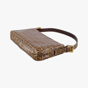 Pre-owned Fendi Baguette Brown PVC coated canvas 240826 handbag | stylenewstar