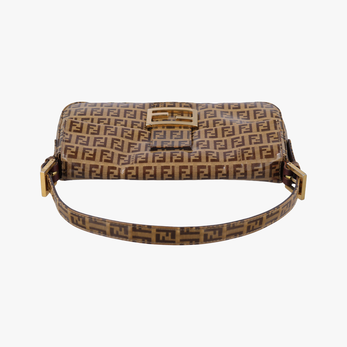 Pre-owned Fendi Baguette Brown PVC coated canvas 240826 handbag | stylenewstar