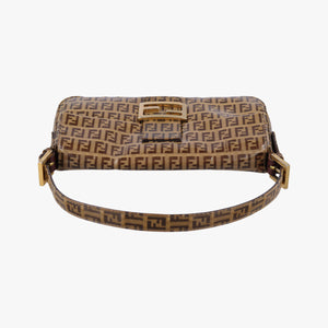 Pre-owned Fendi Baguette Brown PVC coated canvas 240826 handbag | stylenewstar