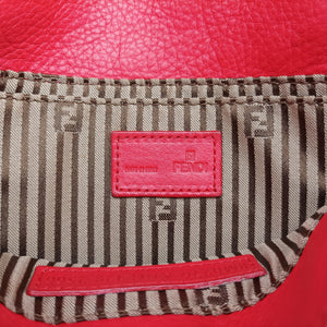 Pre-owned Fendi Fendista Pochette Red Leather 8M0276 shoulderbag | stylenewstar