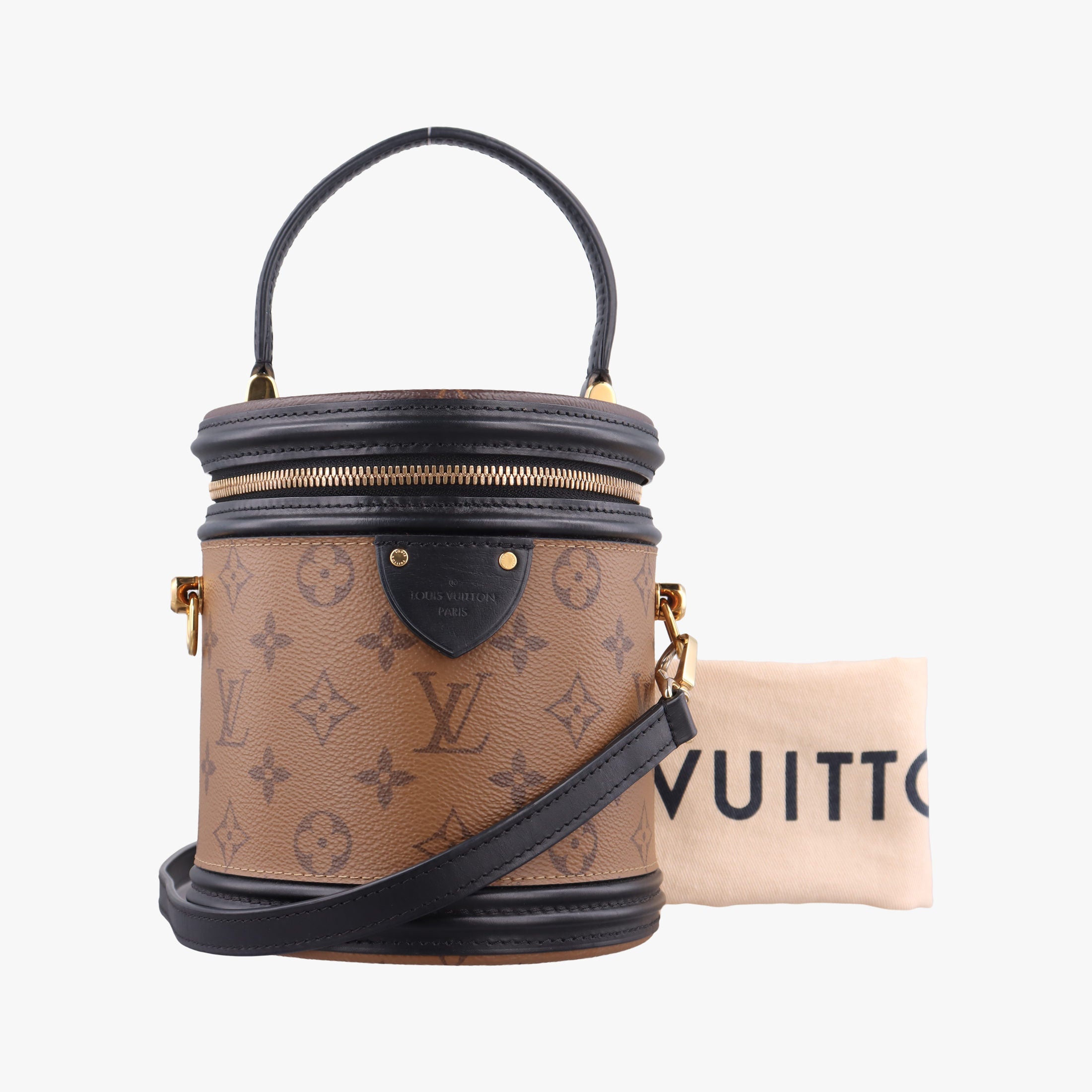Pre-owned Louis Vuitton Cannes Brown × Black Monogram Reverse Giant M43986 shoulderbag | stylenewstar