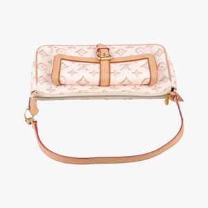 Pre-owned Louis Vuitton Maxi Pochette Accessoires Ivory x Brown PVC-coated canvas M20920 shoulderbag | stylenewstar